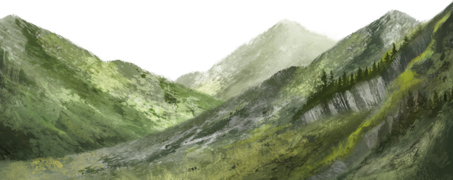 Mountain silhouette at dusk